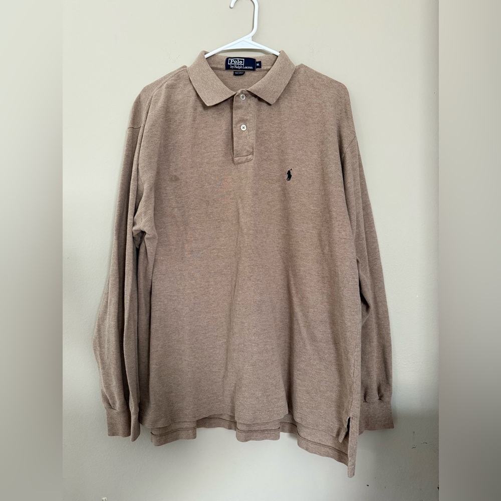 Polo by Ralph Lauren Men's Tan Long Sleeve Polo Shirt